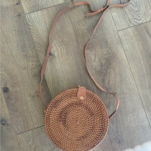Brown Woven Crossbody Bag